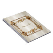 Gold Verziert Rectangle Dimond Blume Shiny Elegant Notizblock (Rechte Seite)