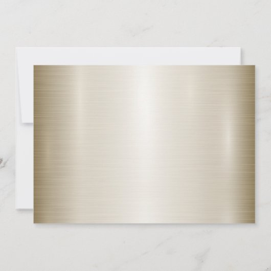 Gold Verziert Rectangle Dimond Blume Shiny Save The Date (Rückseite)