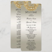 Gold Verziert Wedding Program Programm (Vorne/Hinten)