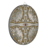 Gold Verziert White Floral Dartboard Dartscheibe (Vorderseite Links)