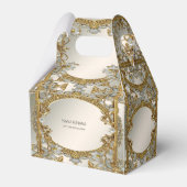 Gold Verziert White Floral Fee Box Geschenkschachtel (Vorderseite)