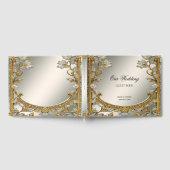 Gold Verziert White Floral Guest Book Gästebuch (Voll)