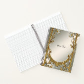 Gold Verziert White Floral Notebook Notizblock (Innenseite)