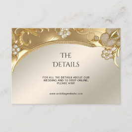 Gold Verzierte Blumen-Detail-Umschließungskarte Begleitkarte