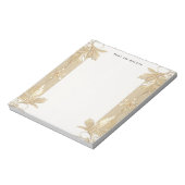 Gold Verzierte Blumenkommentare Notizblock (Rotiert)