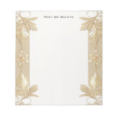 Gold Verzierte Blumenkommentare Notizblock (Vorderseite)