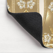 Gold Verzierte Blumenmousepad Mousepad (Ecke)