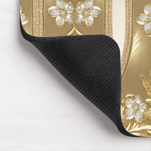 Gold Verzierte Blumenmousepad Mousepad (Ecke)