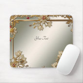 Gold Verzierte Blumenmousepad Mousepad (Mit Mouse)