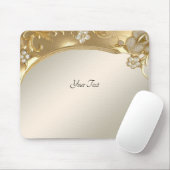 Gold Verzierte Blumenmousepad Mousepad (Mit Mouse)