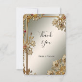 Gold Verzierte Blumenrahmen Dankeschön Card Dankeskarte (Vorderseite)