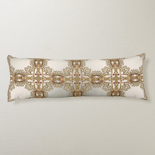 Gold Verzierte Blütenkissen Seitenschläferkissen (Rückseite)