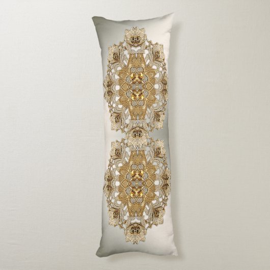Gold Verzierte Blütenkissen Seitenschläferkissen (Rückseite (Vertikal))