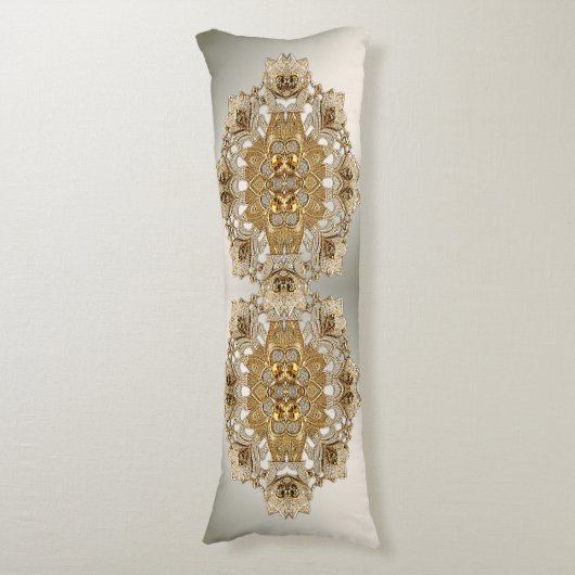 Gold Verzierte Blütenkissen Seitenschläferkissen (Vorderseite Vertikal)