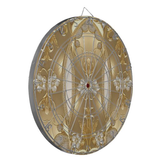 Gold Verzierte Dartboard Dartscheibe (Vorderseite Links)