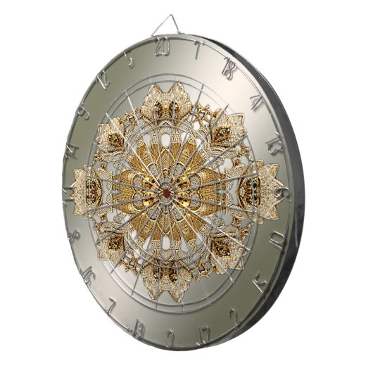 Gold Verzierte Dartboard Dartscheibe (Vorderseite rechts)