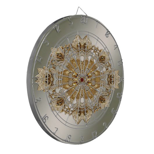 Gold Verzierte Dartboard Dartscheibe (Vorderseite Links)