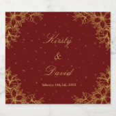 Gold Verzierte Flora Flasche Schaumweinetikett (Einzelnes Label)