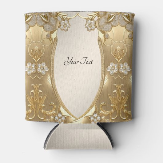 Gold Verzierte Floral Dose Cooler Dosenkühler (Vorderseite)