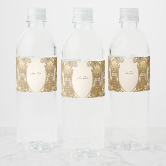 Gold Verzierte Floral Water Flasche Wasserflaschenetikett (Flaschen)