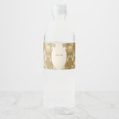 Gold Verzierte Floral Water Flasche Wasserflaschenetikett (Vorderseite)