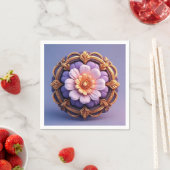 Gold Verzierte florale Medallion Design Serviette (Beispiel)