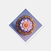 Gold Verzierte florale Medallion Design Serviette (Ecke)