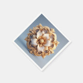 Gold Verzierte florale Medallion Design Serviette (Ecke)