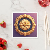 Gold Verzierte florale Medallion Design Serviette (Beispiel)