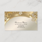 Gold Verzierte florale Visitenkarte (Rückseite)