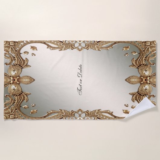 Gold Verzierte Frame Beach Handtücher (Vorderseite)