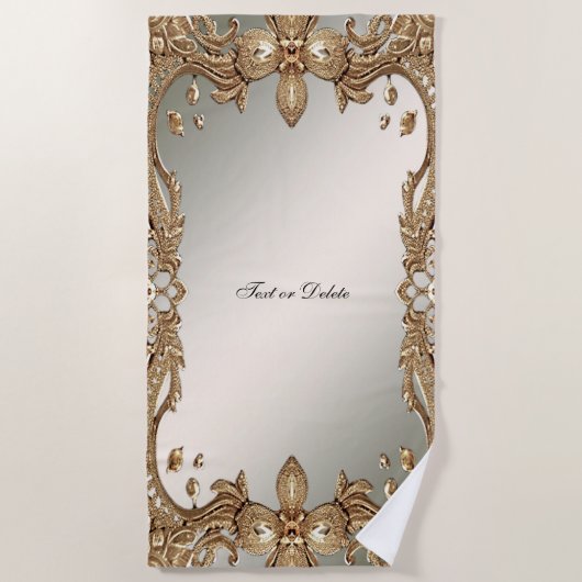 Gold Verzierte Frame Beach Handtücher (Vorderseite)