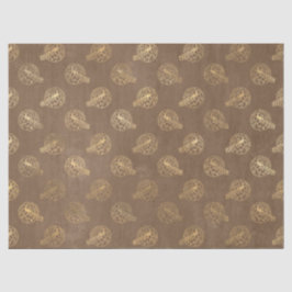 Gold Verzierte Friedenssicherungen auf dem Braunen Seidenpapier