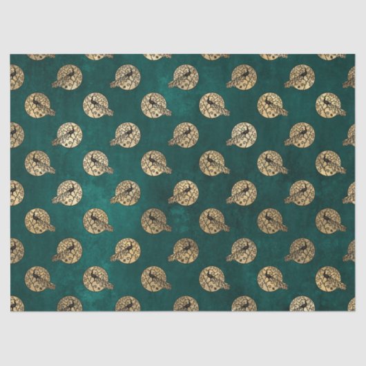 Gold Verzierte Friedenssicherungen im Grünen Dekou Seidenpapier (Vorderseite)