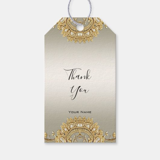 Gold Verzierte Geschenkmarke Geschenkanhänger (Vorderseite)