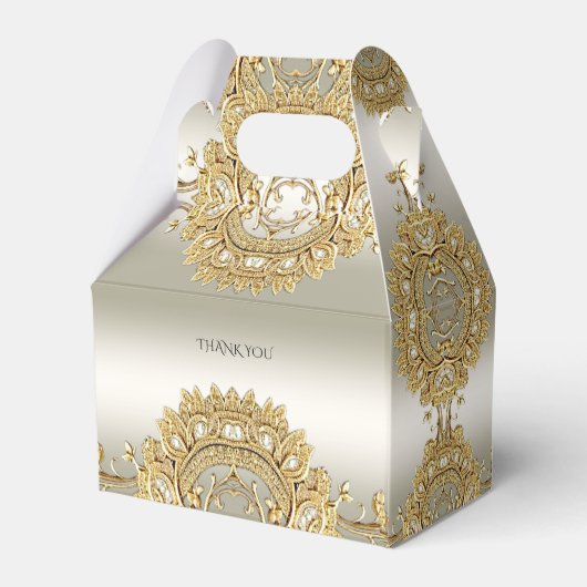 Gold Verzierte Gevor Box Geschenkschachtel (Rückseite)