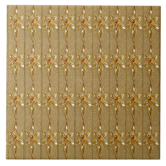 Gold Verzierte Keramik Fliese