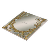 Gold Verzierte Keramik Fliese (Seite)