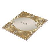 Gold Verzierte Keramik Fliese (Seite)