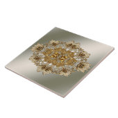 Gold Verzierte Keramik Fliese (Seite)