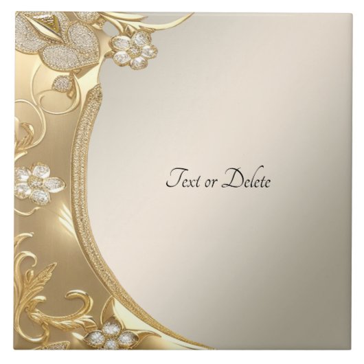 Gold Verzierte Keramik Fliese (Vorderseite)