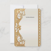 Gold Verzierte Perlen Dankeschön Karte (Rückseite)