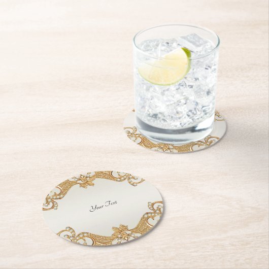 Gold Verzierte Perlen Papier Untersetzer (Vor Ort)