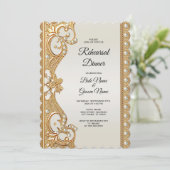 Gold Verzierte Perlen Probe Abendessen Einladung (Stehend Vorderseite)