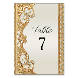 Gold Verzierte Perlen Tischnummer