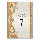 Gold Verzierte Perlen Tischnummer (Vorderseite)