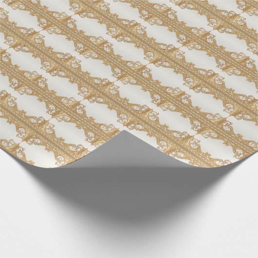 Gold Verzierte Perlen Umschlagpapier Geschenkpapier (Ecke)