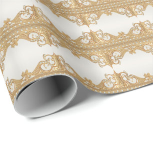 Gold Verzierte Perlen Umschlagpapier Geschenkpapier