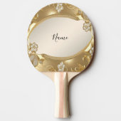 Gold Verzierte Pingpong Paddle Tischtennis Schläger (Rückseite)