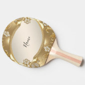 Gold Verzierte Pingpong Paddle Tischtennis Schläger (Seitenansicht)